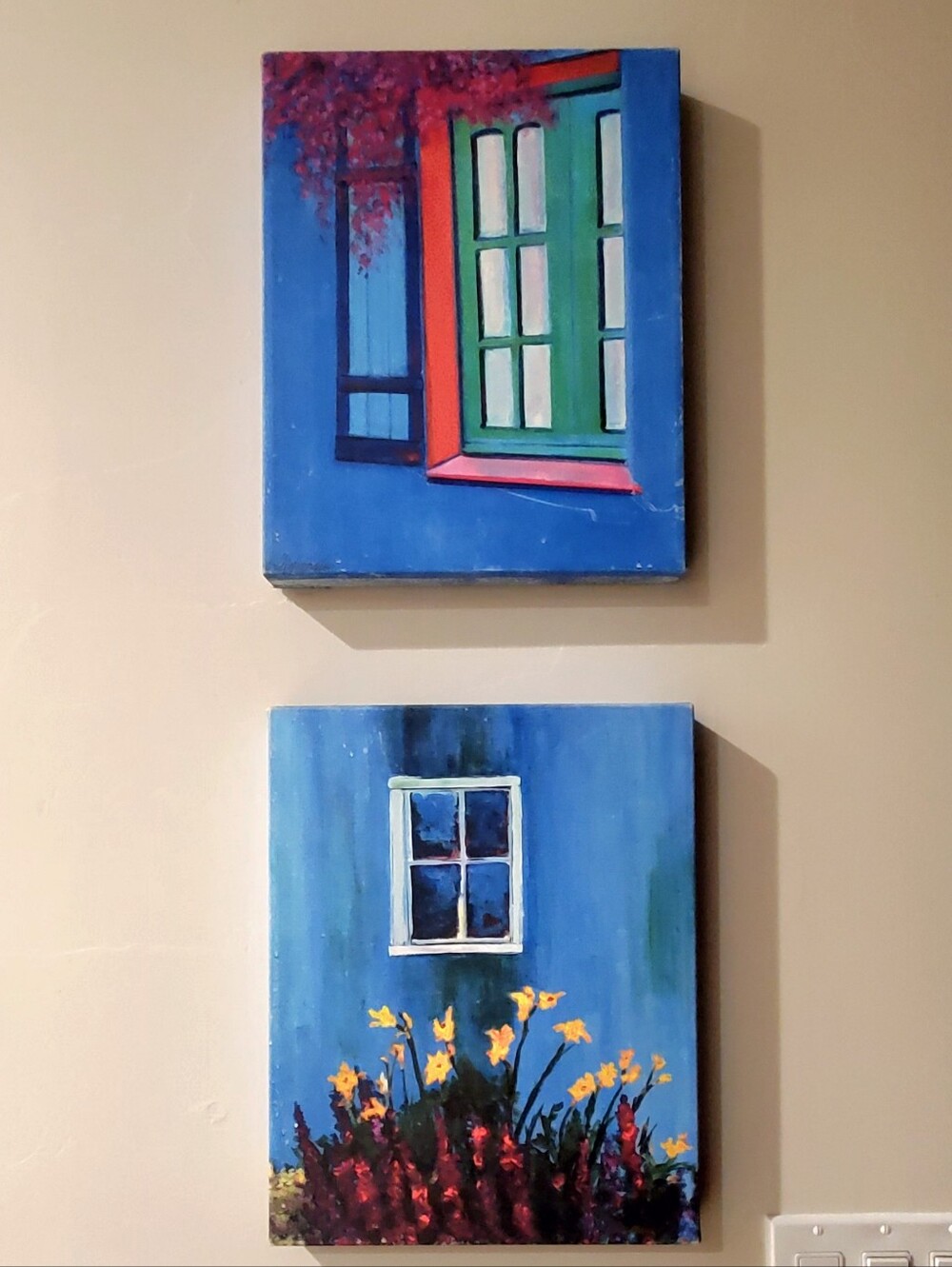 Tracey Moscaritolo 2 Giclee Canvas Wrap Paintings, Signed/Numbered, 14"×11"×1.5"
